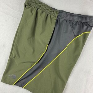 The North Face Shorts Mens Large Green FlashDry Athletic Training Running Lined